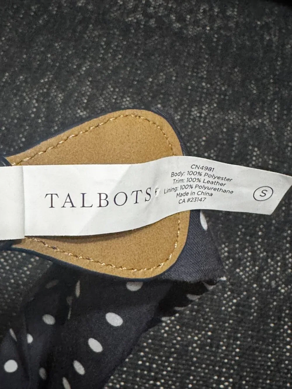 Talbots Scarf Belt, Navy Polka Dot, Harness Buckle, Small